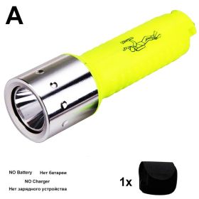 ZK20 LED Diving Flashlight 18650 Waterproof Torch Lamp Professional Scuba for Outdoor Diving Swim Under Water Sport Dropshipping (Emitting Color: NO Battery Charger)