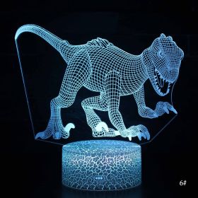 Christmas Kid Gift Remote&Touch Control 3D LED Night Light Dinosaur series 7/16 Colors Change LED Table Desk Lamp Home Decor D30 (Lampshade Color: 6 Velociraptor, Emitting Color: 16Color Remote)
