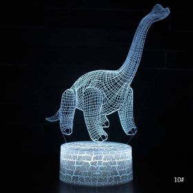 Christmas Kid Gift Remote&Touch Control 3D LED Night Light Dinosaur series 7/16 Colors Change LED Table Desk Lamp Home Decor D30 (Lampshade Color: 10 Brachiosaurus, Emitting Color: 7Color No Remote)