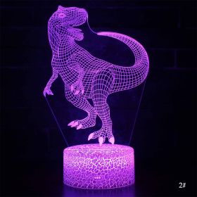 Christmas Kid Gift Remote&Touch Control 3D LED Night Light Dinosaur series 7/16 Colors Change LED Table Desk Lamp Home Decor D30 (Lampshade Color: 2 Dinosaur, Emitting Color: 16Color Remote)