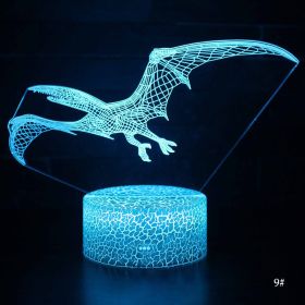 Christmas Kid Gift Remote&Touch Control 3D LED Night Light Dinosaur series 7/16 Colors Change LED Table Desk Lamp Home Decor D30 (Lampshade Color: 9 Pterosaur, Emitting Color: 16Color Remote)