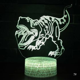 Christmas Kid Gift Remote&Touch Control 3D LED Night Light Dinosaur series 7/16 Colors Change LED Table Desk Lamp Home Decor D30 (Lampshade Color: 7 Tyrannosaurus, Emitting Color: 7Color No Remote)