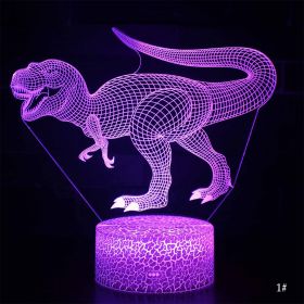 Christmas Kid Gift Remote&Touch Control 3D LED Night Light Dinosaur series 7/16 Colors Change LED Table Desk Lamp Home Decor D30 (Lampshade Color: 1 Velociraptor, Emitting Color: 7Color No Remote)