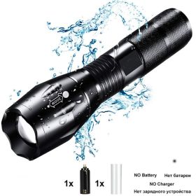 ZK20 8000LM Powerful Waterproof LED Flashlight Portable LED Camping Lamp Torch Lights Lanternas Self Defense Tactical Flashlight (Emitting Color: option A)